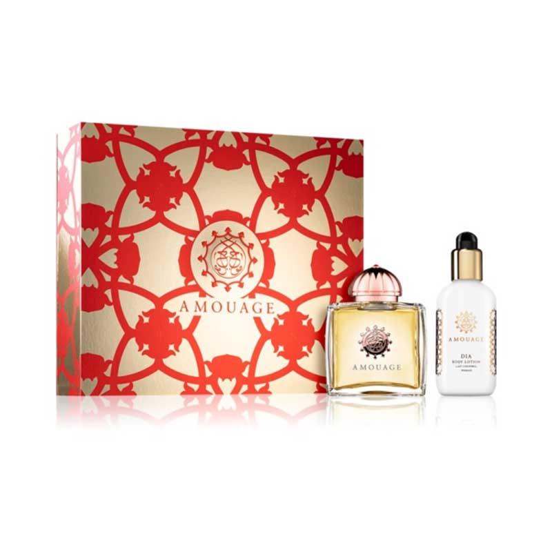 9_2ed9e651-bbe6-4e8c-aa52-272817ad3ea4.jpg Amouage Dia Woman Gift Set - Dia Eau de Parfum Spray 100ml + Dia Body Lotion 100ml - Image 1
