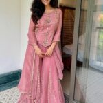 Pink Embroidered Anarkali Sharara Set