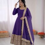 Royal Purple Embroidered Anarkali Suit