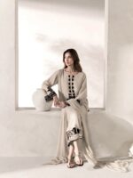 Premium Ivory Embroidered Kurta Pant Dupatta Set