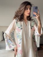 Ivory Silk Embroidered Suit - Image 2