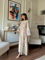 Ivory Silk Embroidered Suit - Image 4