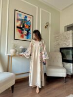 Ivory Silk Embroidered Suit - Image 5