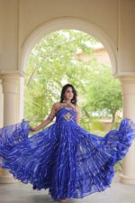 Floral Printed Festive Wear Anarkali Gown for Women - Image 4