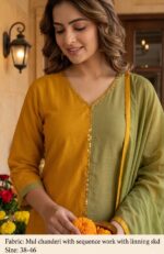 Mul Chanderi Sequin Elegance Kurta Set - Image 2